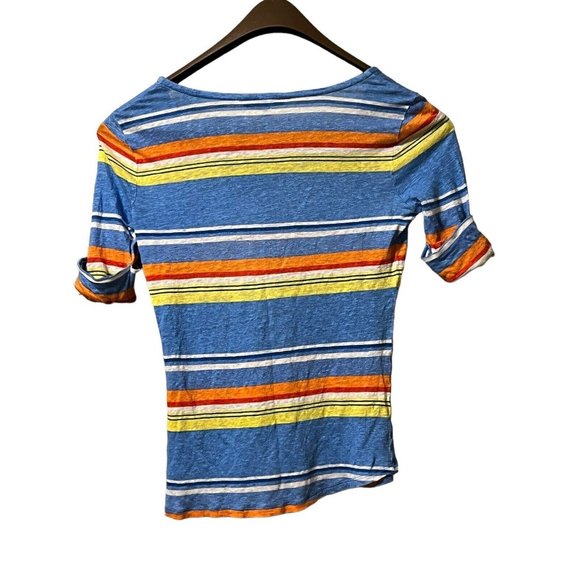 Lauren Ralph Lauren LRL Womens Multicolor Striped Boat Neck Shirt Size Small - Picture 2 of 5
